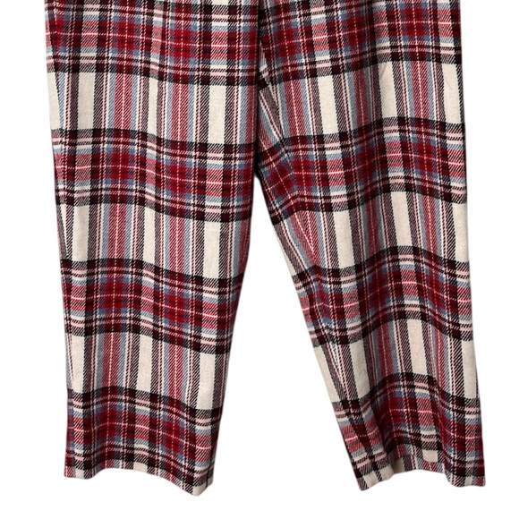 New J. Crew Nello Gori Wool Fully Lined Red Plaid Pants - Picture 5 of 13